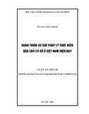 Luận án Tiến sĩ: Hoàn thiện cơ chế pháp lý thực hiện dân chủ cơ sở ở Việt Nam hiện nay