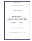 Luận văn Thạc sĩ Tâm lý học: Khó khăn tâm lý trong định hướng nghề nghiệp của học sinh trung học phổ thông