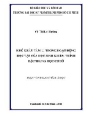 Luận văn Thạc sĩ Tâm lý học: Khó khăn tâm lí trong hoạt động học tập của học sinh khiếm thính bậc trung học cơ sở