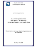 Tóm tắt Luận văn Thạc sĩ Quản trị kinh doanh: Tạo động lực làm việc cho người lao động tại Công ty Cổ phần Vinatex Đà Nẵng