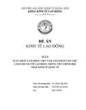 Đề án: Xuất khẩu lao động Việt Nam, giải pháp tạo việc làm cho người lao động trong tiến trình hội nhập kinh tế quốc tế