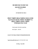 Luận văn Thạc sĩ Quản trị kinh doanh: Phát triển hoạt động bảo lãnh tại ngân hàng nông nghiệp và phát triển nông thôn tỉnh Quảng Nam