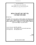 Báo cáo kết quả đề tài cấp Bộ năm 2008: Nghiên cứu xây dựng vườn giống vô tính bạch đàn và quy trình nhân nhanh Invitro một số dòng bạch đàn ưu trội của vườn giống Fortip Vạn Xuân phục vụ sản xuất