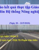 Báo cáo kết quả thực tập: Giáo trình môn hệ thống nông nghiệp