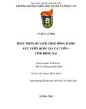 Luận văn Thạc sĩ Du lịch: Phát triển du lịch cộng đồng ở khu vực vườn quốc gia Cát Tiên - tỉnh Đồng Nai