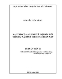 Luận án Tiến sĩ: Vai trò của an sinh xã hội đối với tiến bộ xã hội ở Việt Nam hiện nay