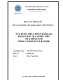 xây dựng tiêu chuẩn đánh giá phẩm chất của giảng viên dạy tiếng anh ở bậc cao đẳng và đại học