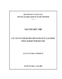 Luận văn Thạc sĩ Kinh tế: Các yếu tố ảnh hưởng đến năng suất lao động nông nghiệp tỉnh Bến Tre