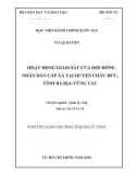 Tóm tắt Luận văn Thạc sĩ Quản lý công: Hoạt động giám sát của Hội đồng nhân dân cấp xã tại huyện Châu Đức, tỉnh Bà Rịa - Vũng Tàu