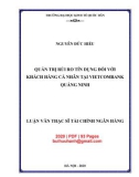 Luận văn Thạc sĩ Tài chính ngân hàng: Quản trị rủi ro tín dụng đối với khách hàng cá nhân tại Vietcombank Quảng Ninh