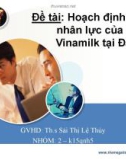 Đề tài: Hoạch định nguồn nhân lực của công ty Vinamilk tại Đà Nẵng