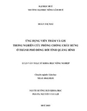 Luận văn Thạc sĩ Khoa học nông nghiệp: Ứng dụng Viễn thám và GIS trong nghiên cứu phòng chống cháy rừng ở thành phố Đồng Hới tỉnh Quảng Bình