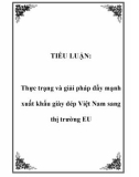 TIỂU LUẬN: Thực trạng và giải pháp đẩy mạnh xuất khẩu giày dép Việt Nam sang thị trường EU