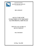 Tóm tắt luận văn Thạc sĩ: Quản lý nhà nước về hoạt động xuất nhập khẩu tại tỉnh Sê Kong, CHDCND Lào