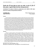 Đánh giá rối loạn glucose máu sau sinh và một số yếu tố liên quan ở người bệnh đái tháo đường thai kỳ