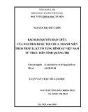 Luận văn Thạc sĩ Luật học: Bảo đảm quyền bào chữa của người bị buộc tội chưa thành niên theo pháp luật Tố tụng hình sự Việt Nam từ thực tiễn tỉnh Quảng Trị