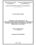 Summary of PhD thesis Computer science: Improve the efficiency of contentbased image retrieval through weight adjustment technique of the distance function