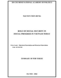 Summary of Phd thesis: Role of social security in social progress in Vietnam today