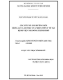 Luận văn Thạc sĩ Kinh tế: Các yếu tố ảnh hưởng đến động lực làm việc của nhân viên y tế tại Bệnh viện Nhi Đồng Thành Phố