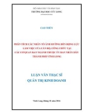 Luận văn thạc sĩ Quản trị kinh doanh: Phân tích các nhân tố ảnh hưởng đến động lực làm việc của cán bộ, công chức tại các cơ quan ban ngành thuộc Ủy ban nhân dân thành phố Vĩnh Long