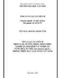 Tóm tắt Luận án Tiến sĩ Vi sinh vật học: Phân lập, tuyển chọn, nhận diện vi khuẩn nội sinh và vi khuẩn vùng rễ cây mía (Saccharum spp L.) trồng trên đất xám tỉnh Tây Ninh