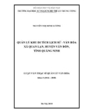 Luận văn thạc sĩ Quản lý văn hóa: Quản lý khu di tích lịch sử - văn hóa xã Quan Lạn, huyện Vân Đồn, tỉnh Quảng Ninh