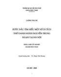 Tóm tắt Khóa luận tốt nghiệp khoa Bảo tàng học: Bước đầu tìm hiểu một sô di tích thờ danh nhân Nguyễn Trung Ngạn tại Hà Nội