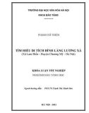 Tóm tắt Khóa luận tốt nghiệp ngành Bảo tàng học: Tìm hiểu di tích làng Lương Xá