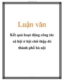 Luận văn: Kết quả hoạt động công tác xã hội ở hội chữ thập đỏ thành phố hà nội