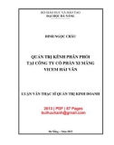 Quản trị kênh phân phối tại Công ty cổ phần Xi măng Vicem Hải Vân