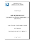 Luận văn Thạc sĩ Quản trị kinh doanh: Quản trị kênh phân phối tại chi nhánh Trung tâm thông tin di động Kon Tum (Vinaphone)