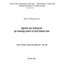 Luận văn Thạc sĩ Khoa học thông tin Thư viện: Nguồn lực thông tại trường Chính trị tỉnh Thanh Hóa