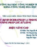 ĐỀ TÀI XÁC ĐỊNH OCHRATOXIN A TRONG NGŨ CỐC BẰNG PHƯƠNG PHÁP SẮC KÝ LỎNG HIỆU NĂNG CAO