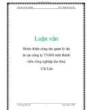 Luận văn: Hoàn thiện công tác quản lý dự án tại công ty TNHH một thành viên công nghiệp tàu thuỷ Cái Lân