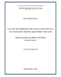 Luận văn Thạc sĩ Tài chính Ngân hàng: Các yếu tố ảnh hưởng tới tỷ lệ an toàn vốn của Ngân hàng thương mại cổ phần Việt Nam