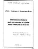 Thông tin khoa học với công tác nghiên cứu lý luận chính trị ở hệ thống học viên chính trị quốc gia Hồ Chí Minh