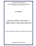 Luận văn Thạc sĩ Văn hóa và Ngôn ngữ Việt Nam: Khảo sát những cuộc chia ly trong thơ ca trung đại Việt Nam