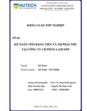 Khóa luận tốt nghiệp: Kế toán vốn bằng tiền và nợ phải thu tại Công ty cổ phần Lam Sơn