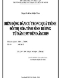 Luận văn Thạc sĩ Địa lý học: Biến động dân cư trong quá trình đô thị hóa tỉnh Bình Dương từ năm 1997 đến năm 2009