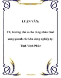 Luận văn tốt nghiệp: Thị trường nhà ở cho công nhân thuê xung quanh các khu công nghiệp tại Tỉnh Vĩnh Phúc