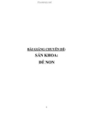 Bài giảng chuyên đề: Sản khoa - Đẻ non