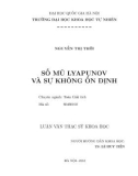 Luận văn Thạc sĩ Khoa học: Số mũ Lyapunov và sự khẳng ổn định