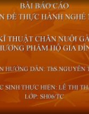 Thuyết trình Báo cáo thực hành nghề nghiệp: Kĩ thuật chăn nuôi gà trứng thương phẩm hộ gia đình