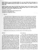 Báo cáo Phân tích đa dạng di truyền phân tử, các đặc tính nông sinh học và tính kháng bệnh xanh lùn ở một số giống bông vải trong nước và nhập nội 