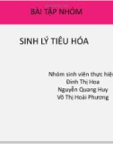 Bài tập nhóm: Sinh lý tiêu hóa