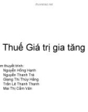 Bài thuyết trình: Thuế giá trị gia tăng