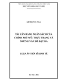 Luận án Tiến sĩ Kinh tế: Tái cân bằng ngân sách của chính phủ Mỹ: Thực trạng và những vấn đề đặt ra