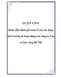 LUẬN VĂN: Bước đầu đánh giá kinh tế các tác động môi trường do hoạt động của công ty Cao su Sao vàng Hà Nội