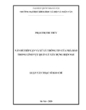 Luận văn thạc sĩ Báo chí: Vấn đề tiếp cận và xử lý thông tin của nhà báo trong lĩnh vực quản lý xây dựng hiện nay