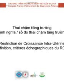 Bài giảng Thai chậm tăng trưởng định nghĩa/ số đo thai chậm tăng trưởng